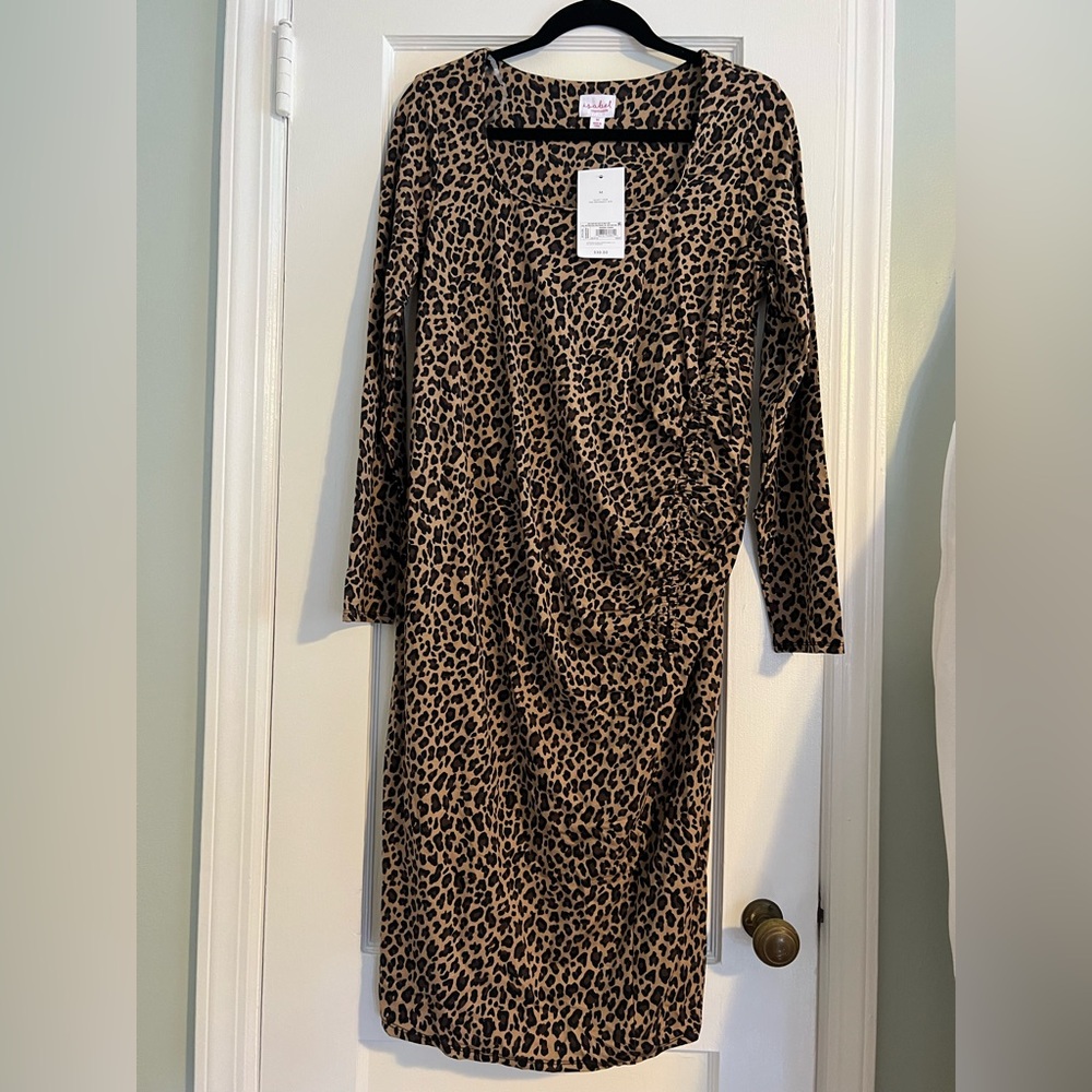 NWT Isabel Maternity by Ingrid + Isabel Brown Leopard Print Medium Bodycon Dress